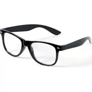 Nerd Costume Glasses - Black  Glasses with Clear Lenses for Men, Women, Adults - Halloween Accessories