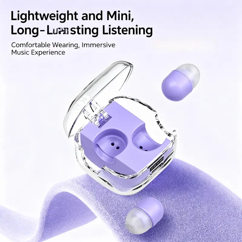 Mini Invisible Small High Sound Quality Wireless Bluetooth Earphone Low Profile Tiny Hidden Discreet Smallest In-Ear Stereo Headphone Comfortable Wear Work Sleep Meeting Sport Game E-sport Audiobook Earbud