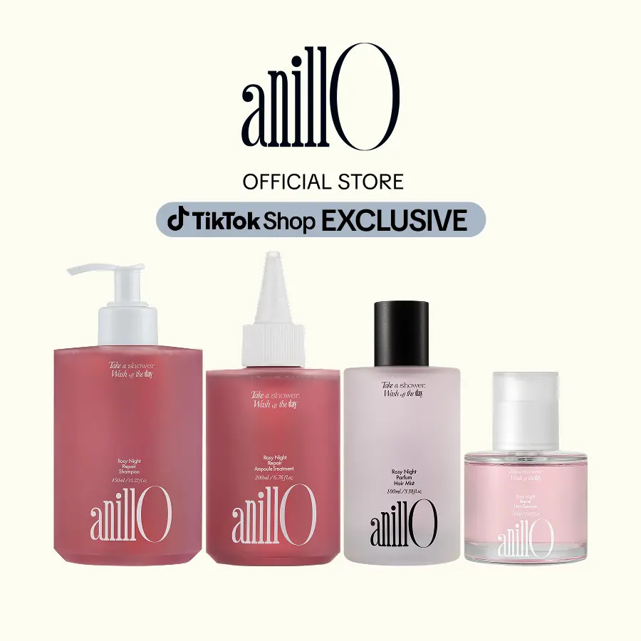 [Tiktok Exclusive] anillO Complete Rosy Night Full Set -  Essence, Shampoo, Ampoule Treatment, Hair Mist