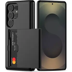 for Samsung Galaxy S26 Ultra S25 FE S25 Ultra S26 Plus S24 S23 S22 S21 Smartphone Case with Card Holder Dual Layer Heavy Duty Protective Shockproof Case Hidden Card Slot Slim Wallet Cover for Samsung S26 (Blue)