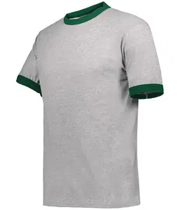 Augusta Menswear Retro Ringer Tee - Short Sleeve Knit Fabric Polyester Classic Contrast Crewneck, Unisex Soft Comfort Fit, Vintage Throwback Aesthetic for TikTok Streetwear & Everyday Chill