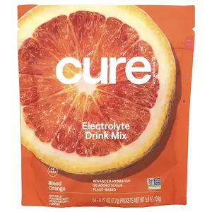Cure Hydration Electrolyte Drink Mix, Blood Orange, 14 Packets, 0.27 oz (7.7 g) Each