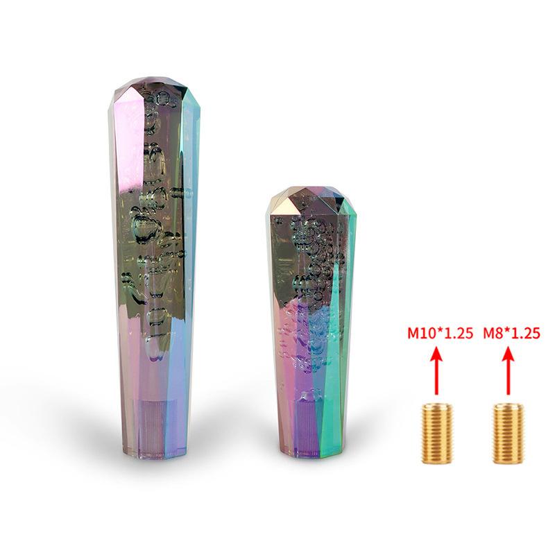 Universal Crystal Bubble Shift Knob, Iridescent Acrylic Diamond Gear Shifter for Car Modification Gear Shift Knob Weighted