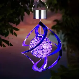 Outdoor LED Solar Wind Chime Light, Gradient Color Hanging Lamp, Easy Installation, Garden Patio Bedroom Yard Christmas Decor, Courtyard Door Ornament, Solar Garden Lights