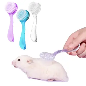 3PC Small Animal Bath Brush with Lid Soft Cleansing Brush Massage Combs for Hedgehog Guinea Pig Rabbit Chinchilla Ferret Small Animal Grooming Tool Cleaning Supplies