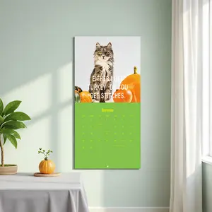2026 Year Angry Cat Calendar, Memo Wall Hanging Nail Planner, Unique Design for Home Office Organization & Daily Reminder