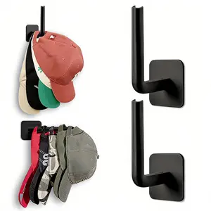 Wall-mounted, non-slip coat hooks, no drilling required, high load-bearing capacity (8 lbs, 4-pack). Suitable for bathrooms, kitchens, entryways, and children's rooms. Black curved hooks for hanging towels, coats, bags, keys, scarves.