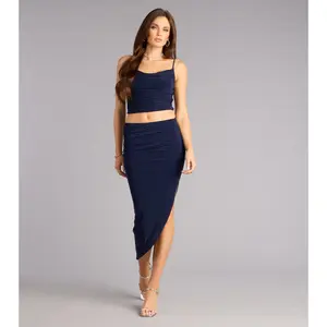 Soft Allure Asymmetrical Midi Skirt