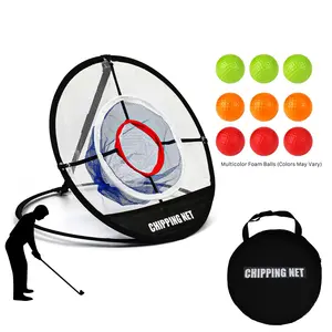 Foldable Golf Chipping Net and 9 Foam Balls - Professional Golf Practice Net Ideal for Indoor Outdoor Golf Practice Chipping Target, Backyard Golf Game, Golf Accessories, Golf Clubs