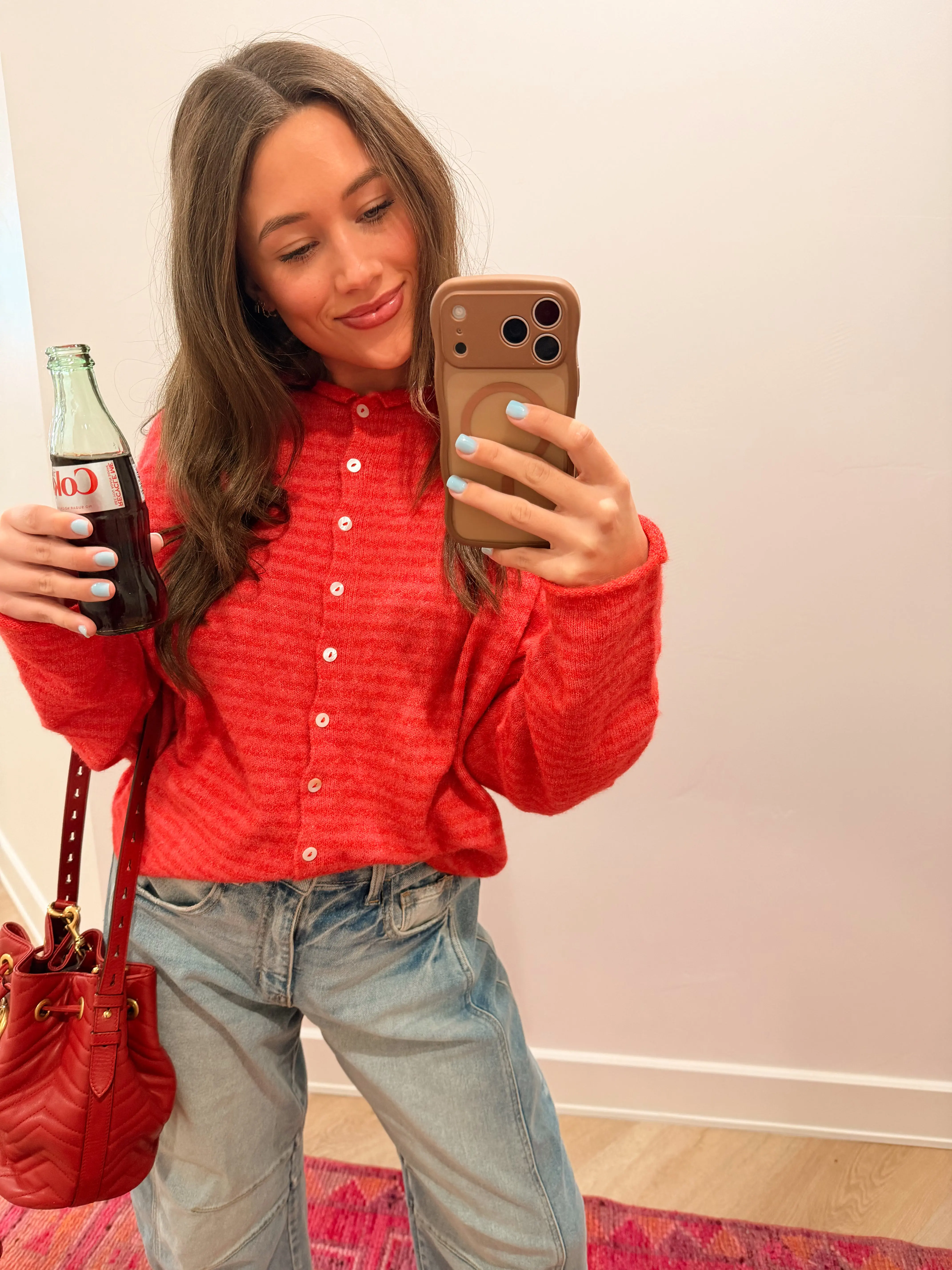 Pink & Red Cardi