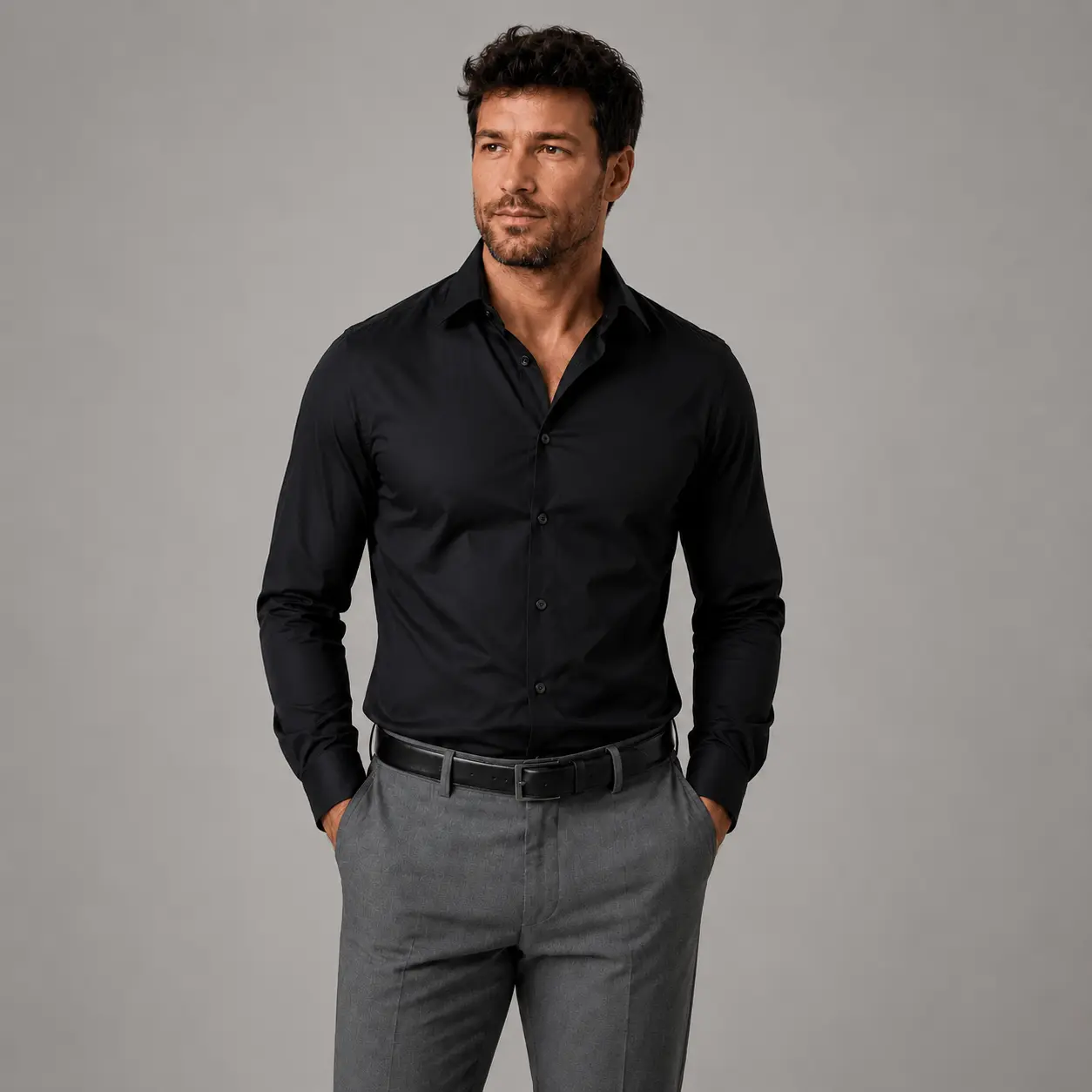 Savid Dress Shirts 16-Way Stretch Slim Fit Long Sleeve Button Down Business Casual Shirts Wrinkle Free Traveler Shirts Top Menswear Fabric Beige
