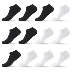 12 Pairs Cushion No Show Socks with Arch Support Cotton Unisex Athletic Sport Workout Running Comfort Sweat-absorbing Anti-Slip Comfy Value Pack