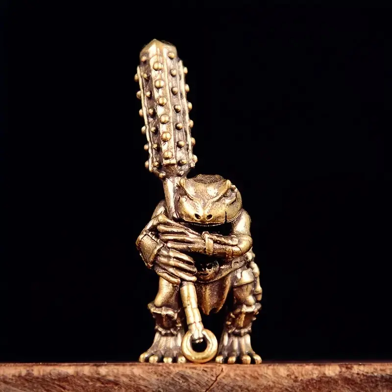 Vintage Brass Frog Statue, Retro Office Desk Decor, Sculpture Desk Decor, Tea Pet Figurine, Art Figurine, Quirky Home or Office Desktop Decoration, Unique Frog Ornament, Figure Decor