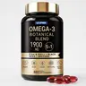 5-in-1 Fish Oil Softgels Advanced Dietary Supplement - Krill + Black Seed, CoQ10, Astaxanthin, Vitamins, Sugar Free, Antioxidant, Heart Support, Brain Booster, Fatigue Relief, 1 Bottle – 60 Capsules, 24 Months Shelf Life, Limited-Time Offer