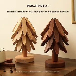 Creative Tree Insulation Pad, Heat Resistant, Non-Toxic, Home Use, Table Mat, Kitchen Counter Protector, Christmas Bamboo Cup Holder