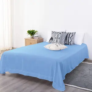 Bedsum Brushed Microfiber Flat Sheet with Soft, Wrinkle-Free, Fade-Resistant, Stain-Resistant, Hotel Quality Flat Bed Sheet