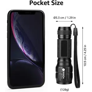 High Lumens LED Flashlight, Small Waterproof Adjustable Focus Flashlight, AAA Batteries Included, Tactical Camping & Outdoor Emergency Accessory