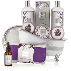 Lavender Bath Gift Set - 9Pc Body Care Kit