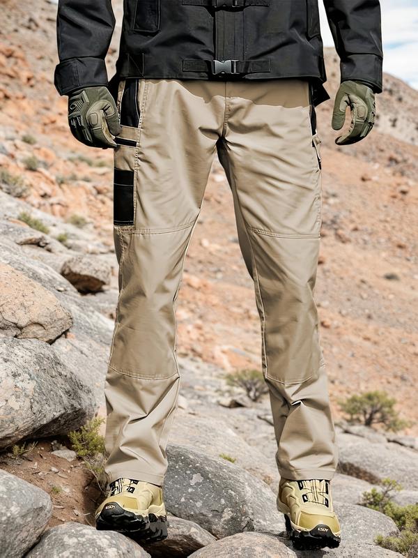 HOMUG Men's Solid Color Tactical Work Pants,230g/m² new fabric，with Multiple Pockets and Zipper Closures, Durable Outdoor Training Pants, Available in Multiple Colors, Fishing, outdoor activities, work, hiking, camping，Suitable for Spring and Autumn Wear.