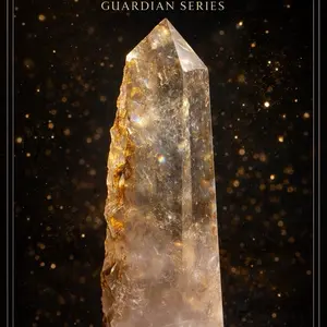decor Lela’s GemStoneZ Guardian Series Golden Healer Quartz Tower with Natural Earth Edge Collector Grade Healing Veins & Rainbow Prisms idea crystal Intention-Powered