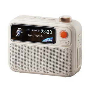 FlowToo Bluetooth Speaker with White Noise Sound Machine, Alarm Clock & Smart Display, 10W Portable Desk Speaker for Bedroom and Home Office Smartphone