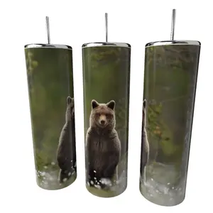 Bear Sublimation Tumbler 20 oz Stainless Steel Travel Mug and Eco-Friendly Design