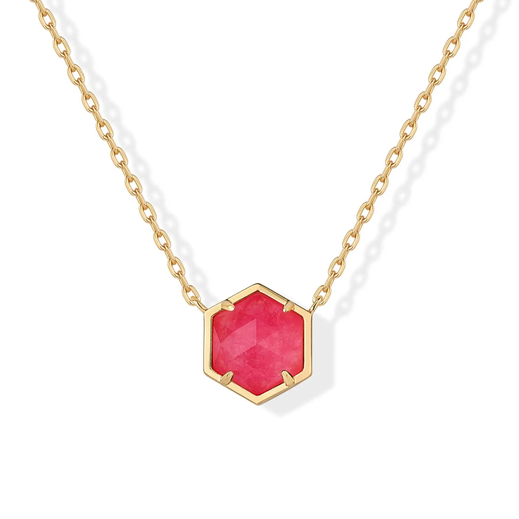 Yellow Gold - Pink Agate