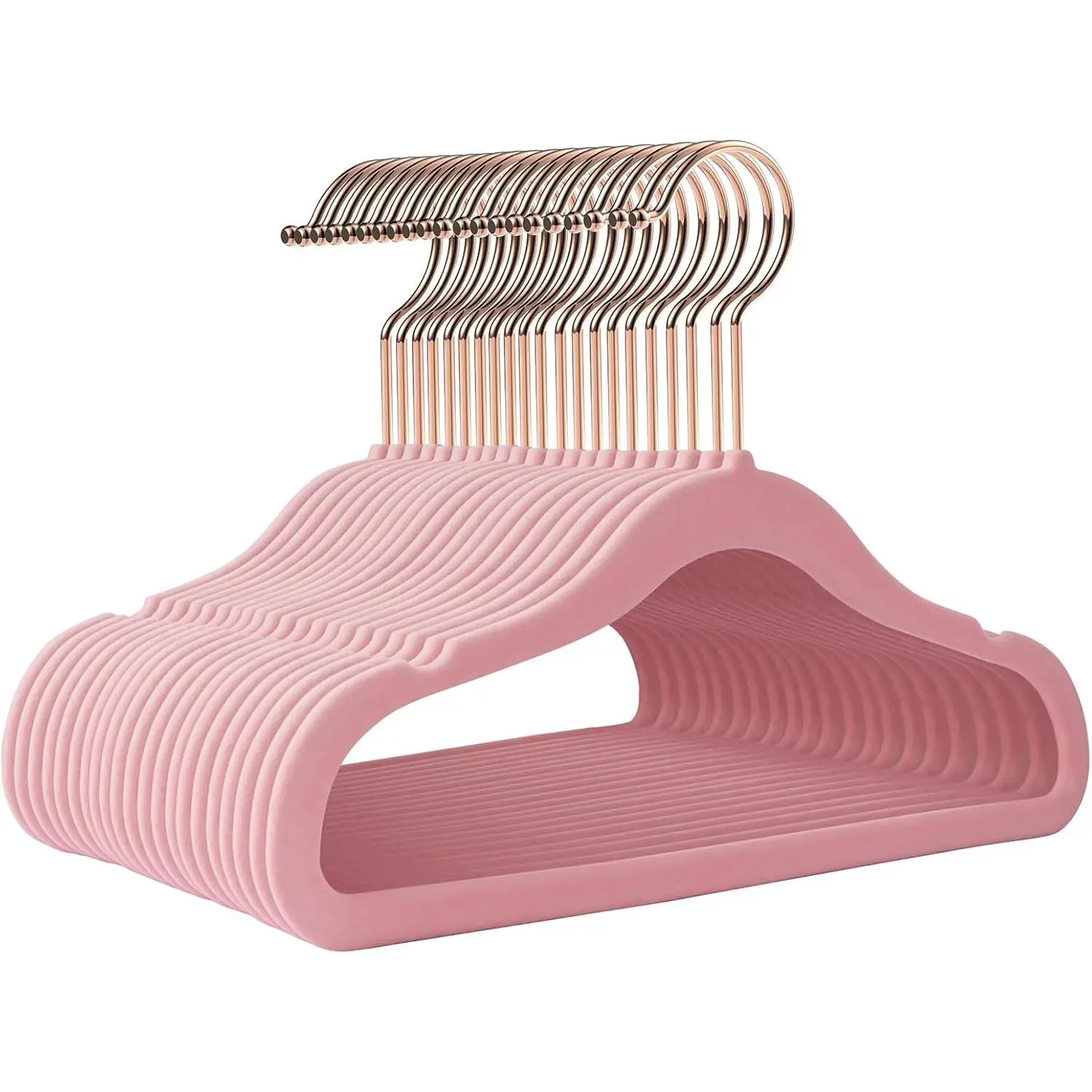 Hangers  50 Pack-11.4 Inch, Clothes Hangers Non Slip,  Hangers for Closet,Sturdy / Hangers Pink Hangers