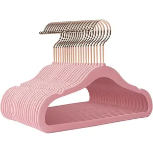 Hangers  50 Pack-11.4 Inch, Clothes Hangers Non Slip,  Hangers for Closet,Sturdy / Hangers Pink Hangers