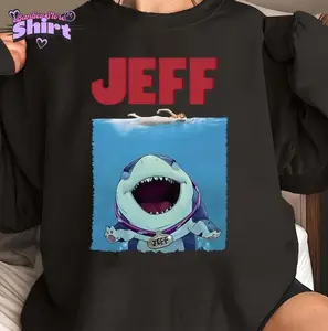 Jeff Cute Shark Funny Unisex Shirt, Retro 90s Jeffrey Land Shark Hero Shirt, Jeff The Land Shark Homage Shirt, Full Color, For Men, For Women, Casual, Classic Fashion, Tee Print, Sweatshirt, Hoodie