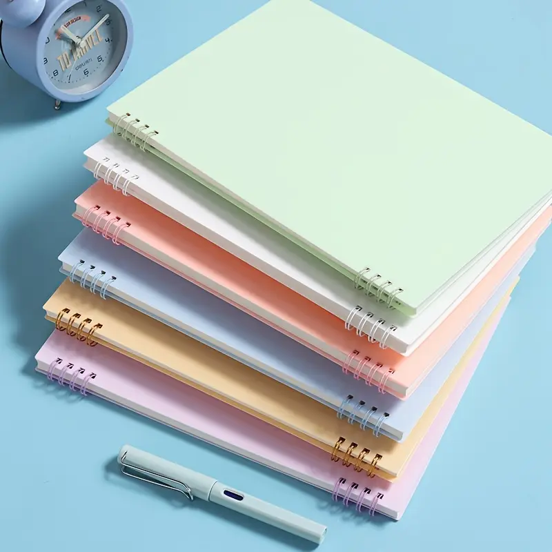 A5 Morandi Coils: Simple & Fresh Notepad for Office & Study with Horizontal Lines that Don't Bleed Together! Spiral Notebook Office Stationery Supplies