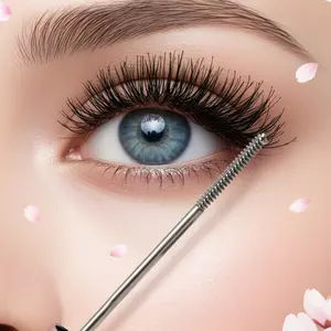 uCoolMe Lengthening and Curling Mascara 3D Eyelash Iron Magic Wand Mascara Black Long Lasting Waterproof Smudge Proof 24 Hour Wear Natural Extension Thickening Effect Ultra Fine Volumizing Makeup Cosmetics with Eyelash Curler
