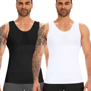 CATTIBOR Men Solid Compression Vest,Men U Neck Mesh Sleeveless Shirt Shapewear,Men T-Shirt Sport Vest Fitness Tank Top Men Underwear For All Seasons