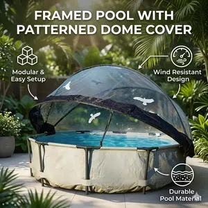 Multifunctional All Weather Pool Dome Enclosure, Outdoor Pool Cover Compatible with Frame Pools