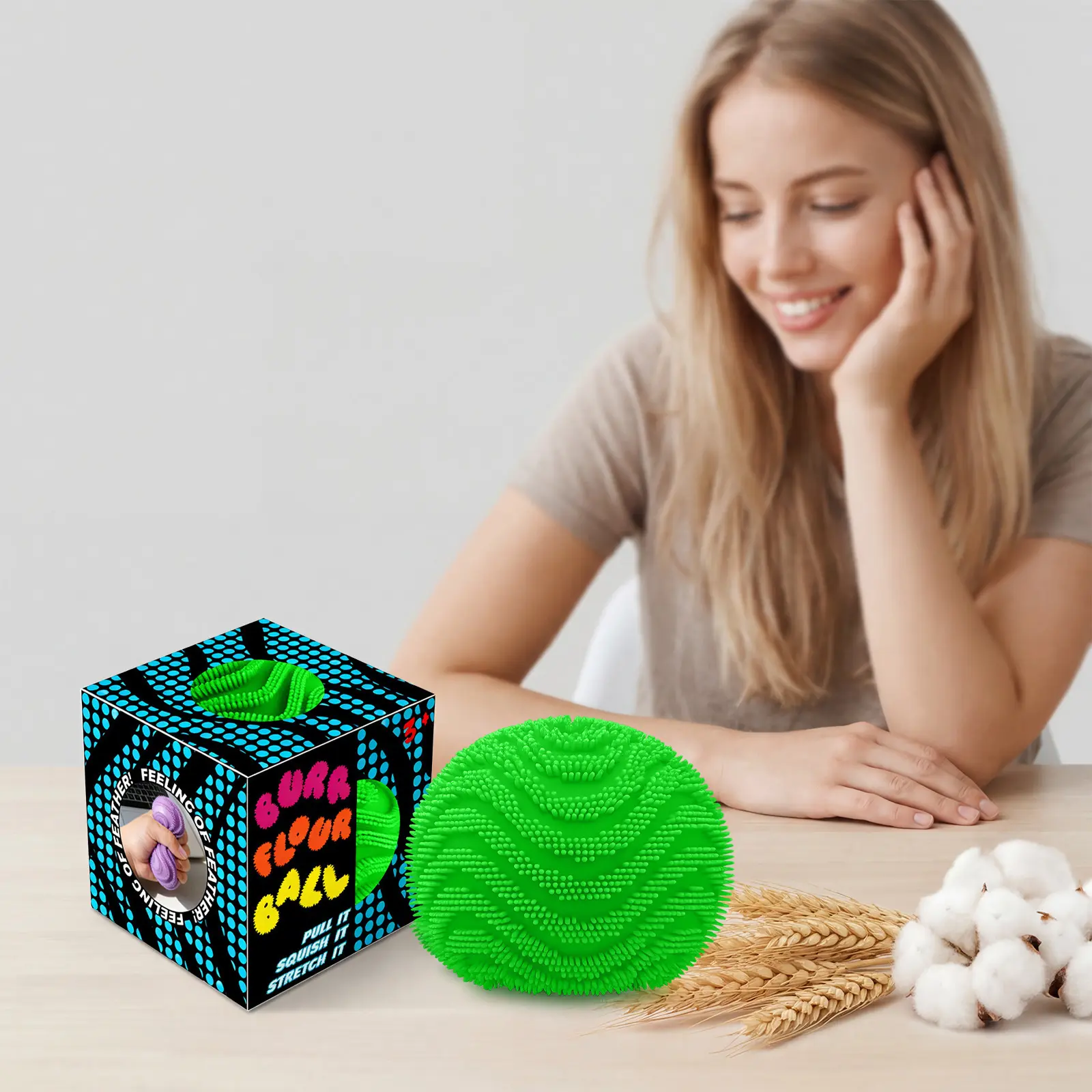 Handheld Soft Bumpy-Surface Squishy Fidget Ball, Portable Mini Anxiety Relief Toy for Neurodivergent Kids & Office Users, Sensory Friendly ADHD Find, Oddly Satisfying Peace of Mind Tool