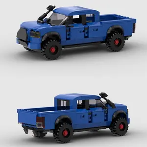 339pcs Deep Blue Brick Pickup Truck with Black Large Rims – Opening Hood & Truck Bed, Buildable Kit, Perfect Christmas, Thanksgiving, Anniversary Gift for Kids & Car Lovers, Display & Collectible Model