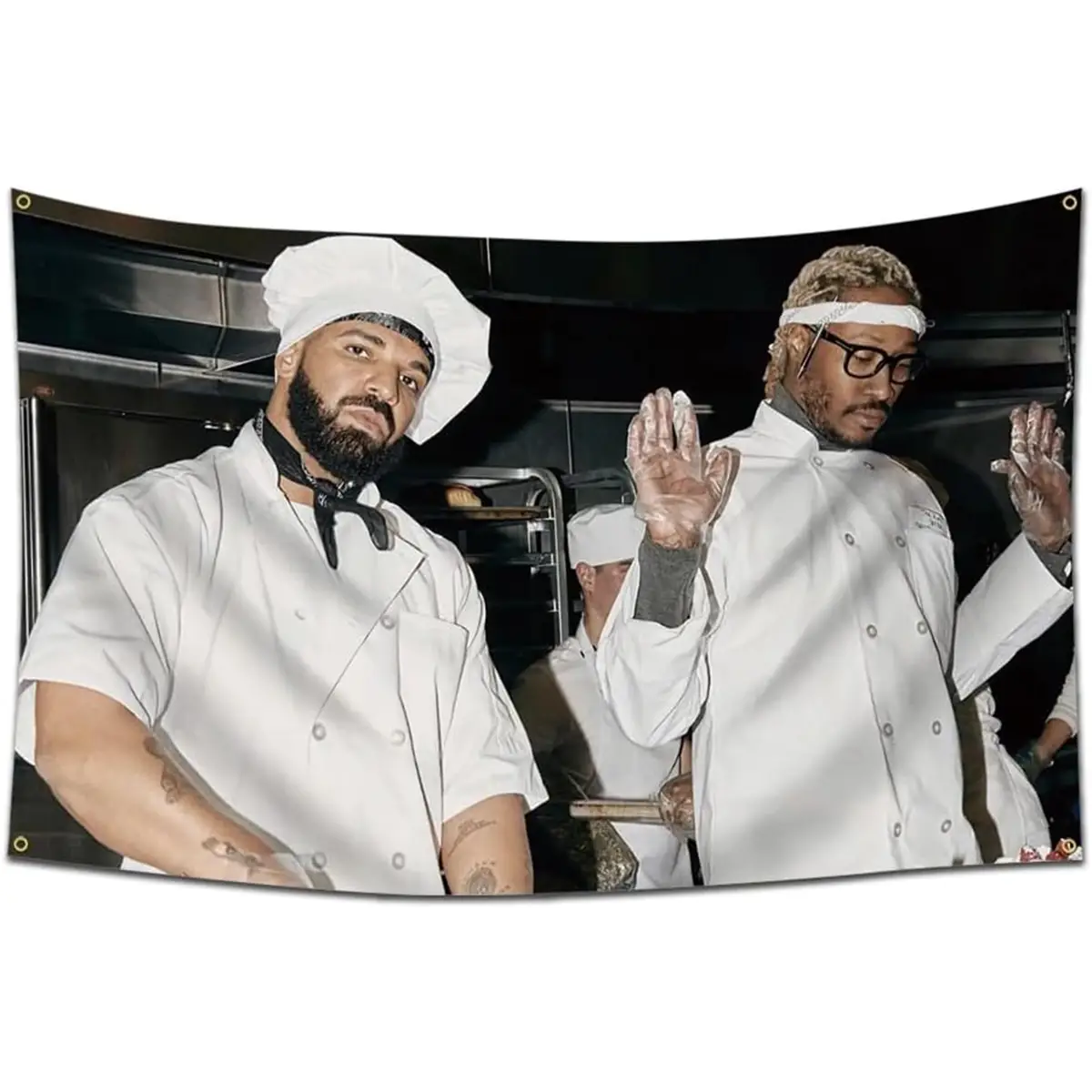 DrakeG and FutureT 3x5Ft Flag Hip Hop Rapper Tapestry for College Dorm Room Guys Man Cave Room Decoration Banner with 4 Brass Grommets