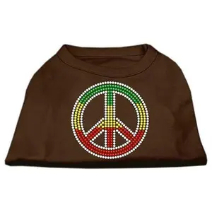 Mirage Pet Products 52-71 XLBR Rasta Peace Sign Shirts Brown XL - 16