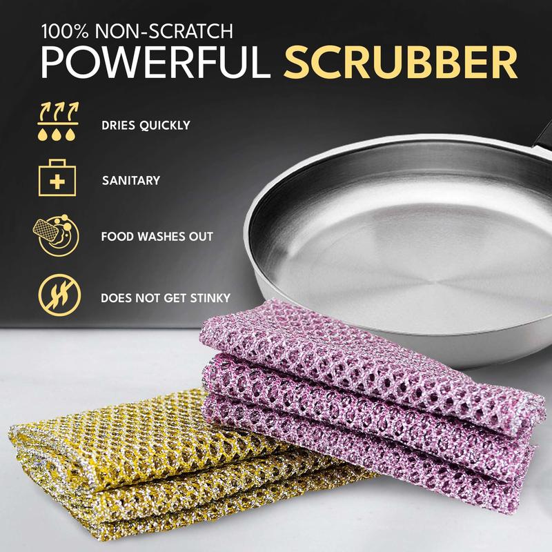 Heavy Duty Non Scratch Scrubbers - Replace Kitchen Sponges for Dishwashing with Our Scouring Pads