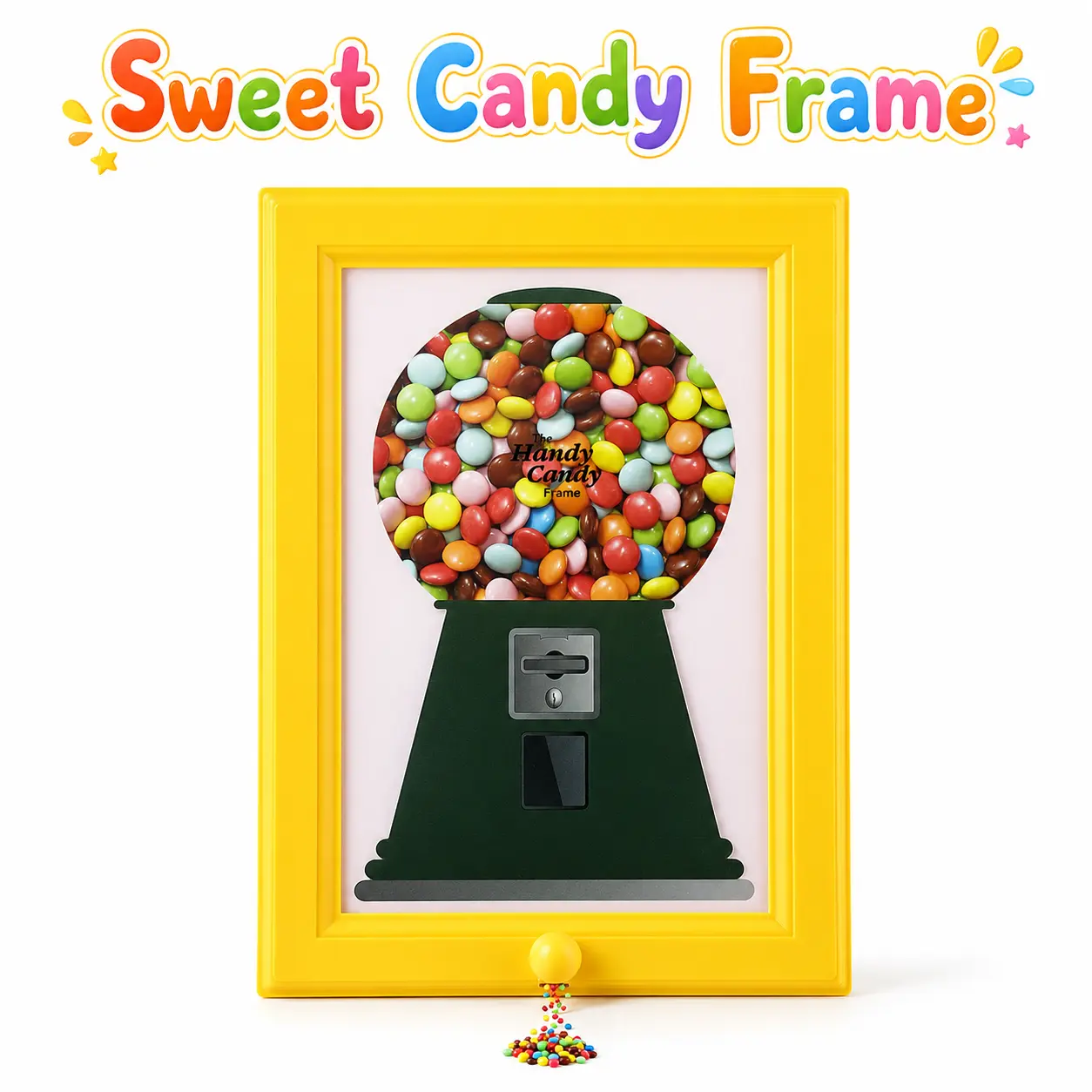 Retro Candy Frame Dispenser, Wall Hanging Candy Machine Picture Frame, Fun Candy & Nut Dispenser for Home, Office, Classroom, Birthday, Christmas & Housewarming Gifts