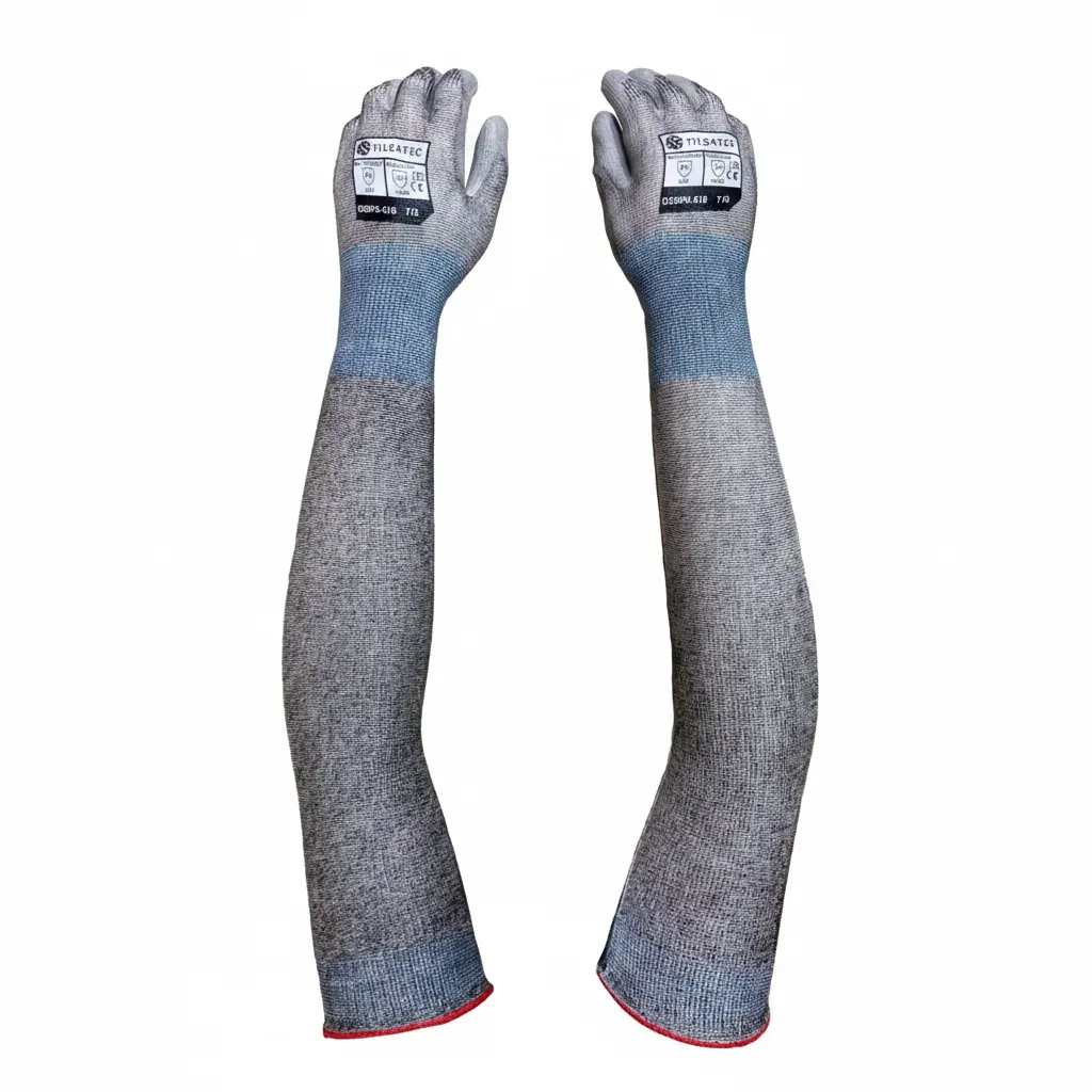 Cut-Resistant Arm Sleeves for Thin Skin & Bruising, ANSI A6 16-Inch Extended Cuff Work Safety Protectors, UPF50+ UV Protection Cooling Sleeves for Automotive Manufacturing & Gardening, Lightweight Breathable