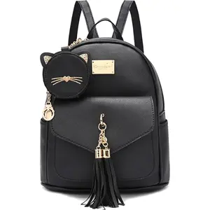 Grls Fashon Backpack Mn Purse Backpack for Women Small Leather Backpack Purse for Teen Grls wth Con Purse