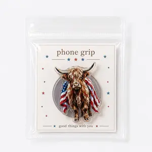 Highland Cow Phone Grip Rustic America Phone Holder Magnetic Phone Stand for iPhone Android Western Country Gift Accessory