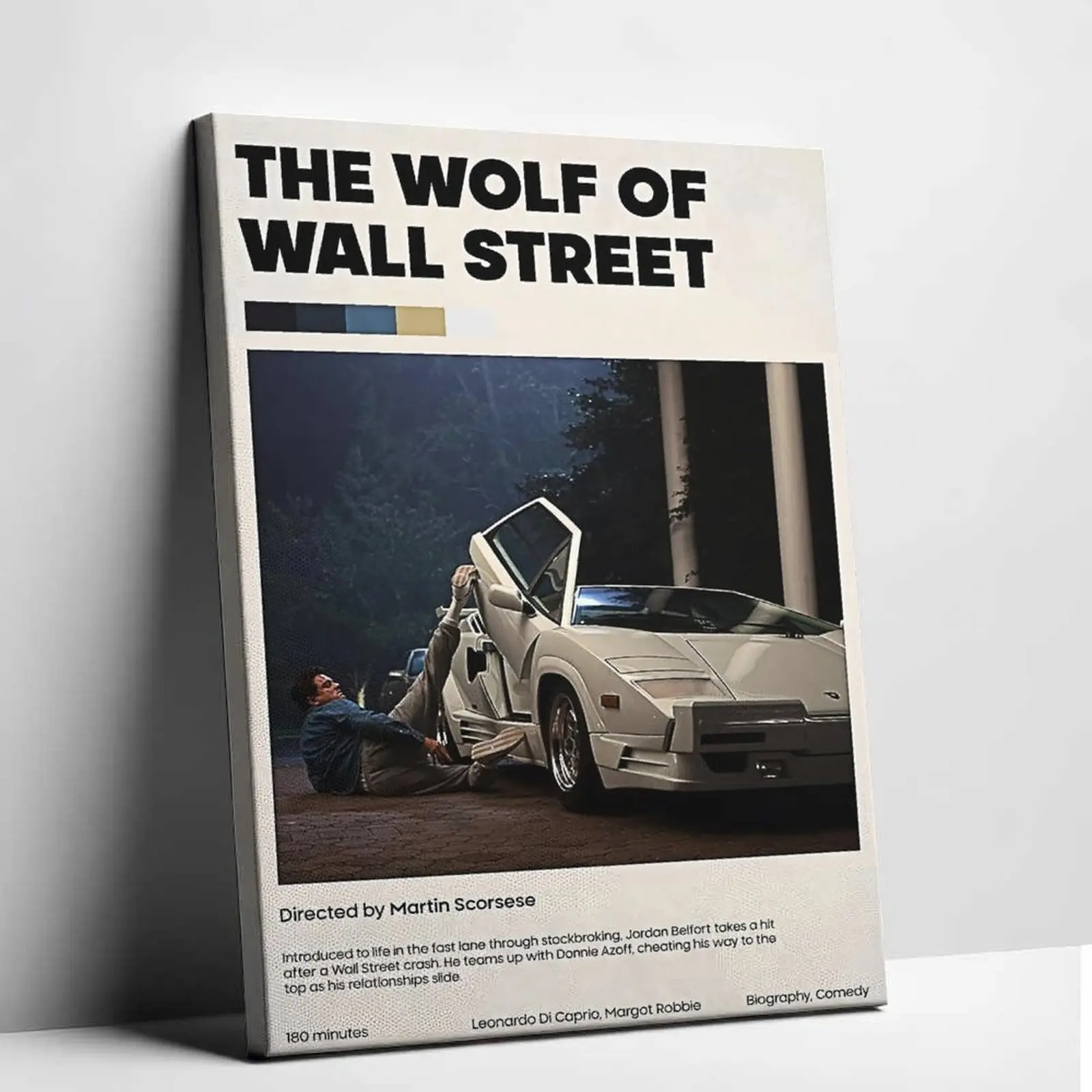 The Wolf of Wall Street Vintage Canvas Poster - Retro Graphic Print, Iconic Film Scene, Room Accessory, Collectible, Wall Decor, Vintage Home Decor for Living Room