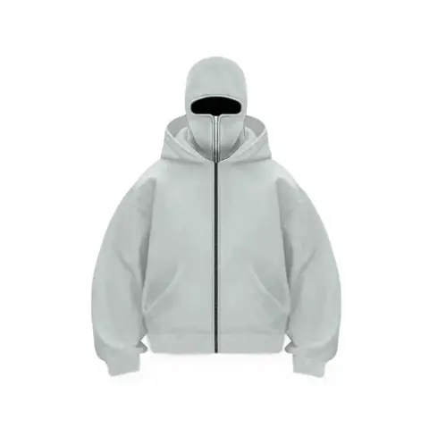 Women's Winter Warm Hooded Sweatshirt, Casual Loose-Fit Pullover with Face Mask Zipper Design, Outdoor Sports Jacket for Fall & Winter