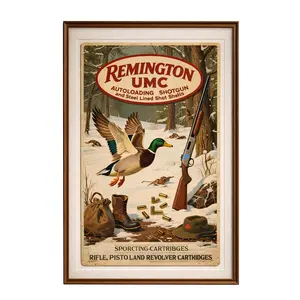 Vintage Waterfowl Hunting Poster, Classic Mallard Duck & Outdoor Scene Wall Art for Cabin, Lodge or Man Cave Decor, Iconic Gift for Hunters & Americana Art Lovers