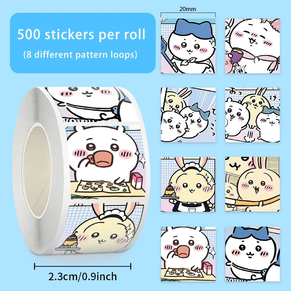 Cute Animal Stickers Roll, 500 Pieces Includes Bunny Cat Hamster, for Scrapbooking, Scrapbook Accessories, Adhesive Stickers, Journal Stickers, Diary Decoration Gifts, Sticker Packs, Decal Sticker, Adhesive Decals
