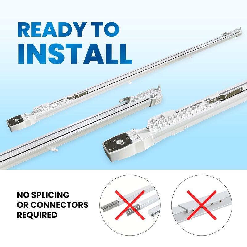 Osprey Smart Curtain Track, Single-Piece Motorized Rod, Adjustable Length, Quiet Heavy-Duty Motor, Remote & App Control, Works with Alexa & Google Assistant, Ceiling or Wall Mount