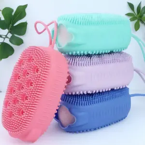 Silicone Body Scrubber with Soft Bristles, Exfoliating Bath Brush for Sensitive Skin, Travel-Friendly, Antimicrobial
