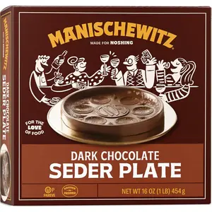 Dark Chocolate Seder Plate 16oz By Manischewitz, Elegant and Delicious, Perfect Passover Hostess Gift